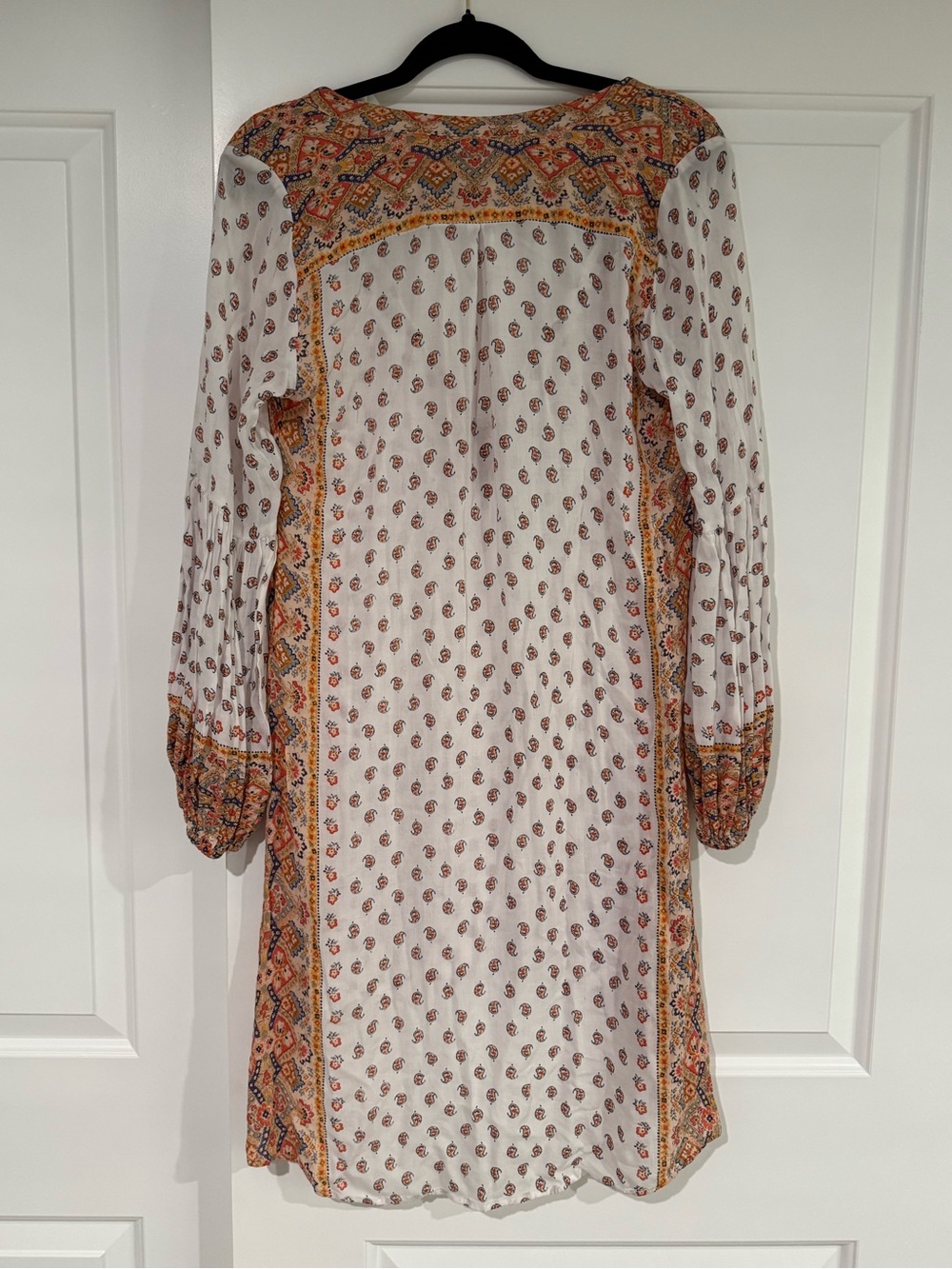 Free People Peacemaker Ivory Paisley Floral Print High-Low Bohemian Dress Size M - Picture 9 of 9